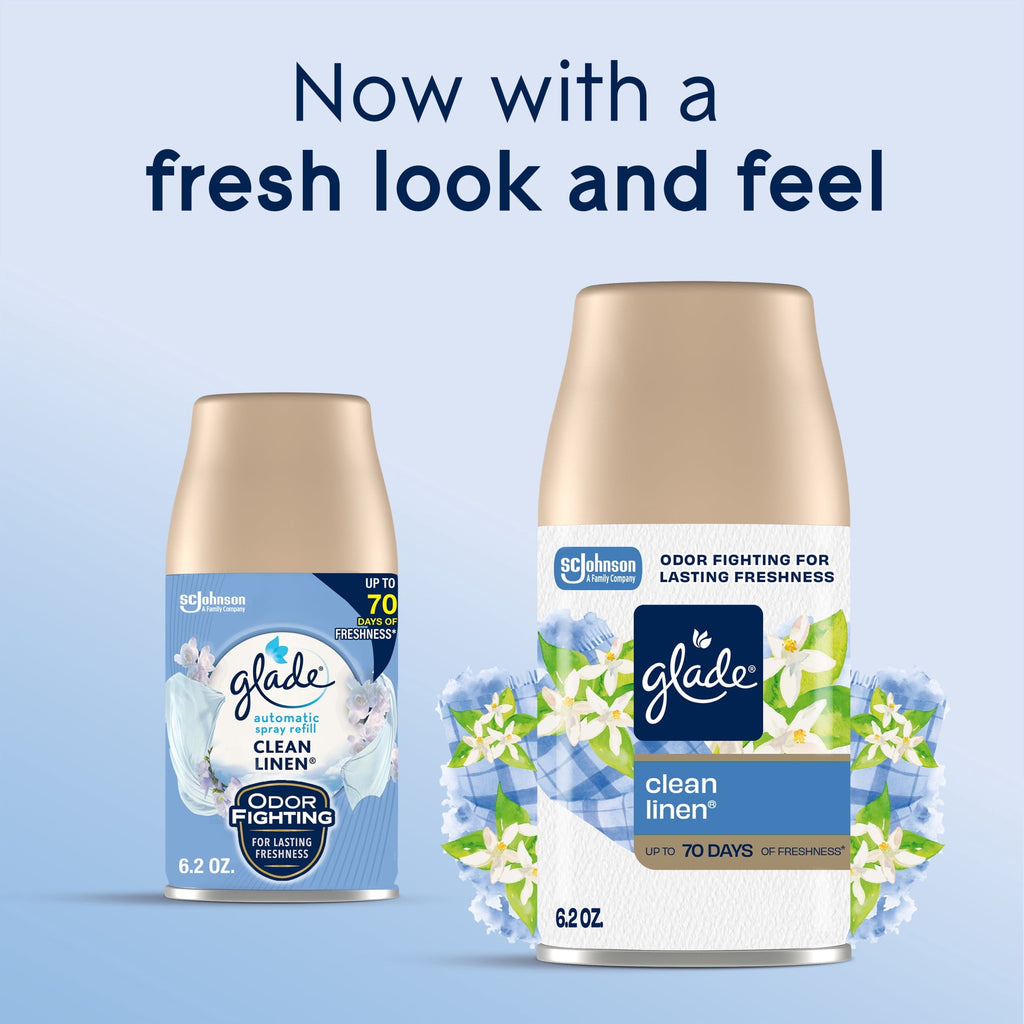 Glade Automatic Spray Refill - Clean Linen. 3 Refills (6.2 oz Each)