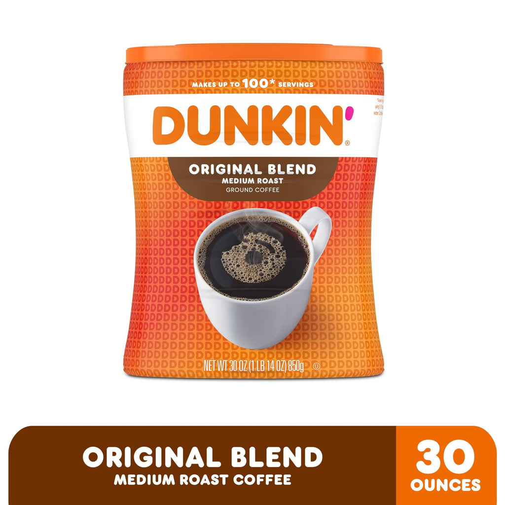 Dunkin' Original Blend Medium Roast Ground Coffee. 30 oz Canister