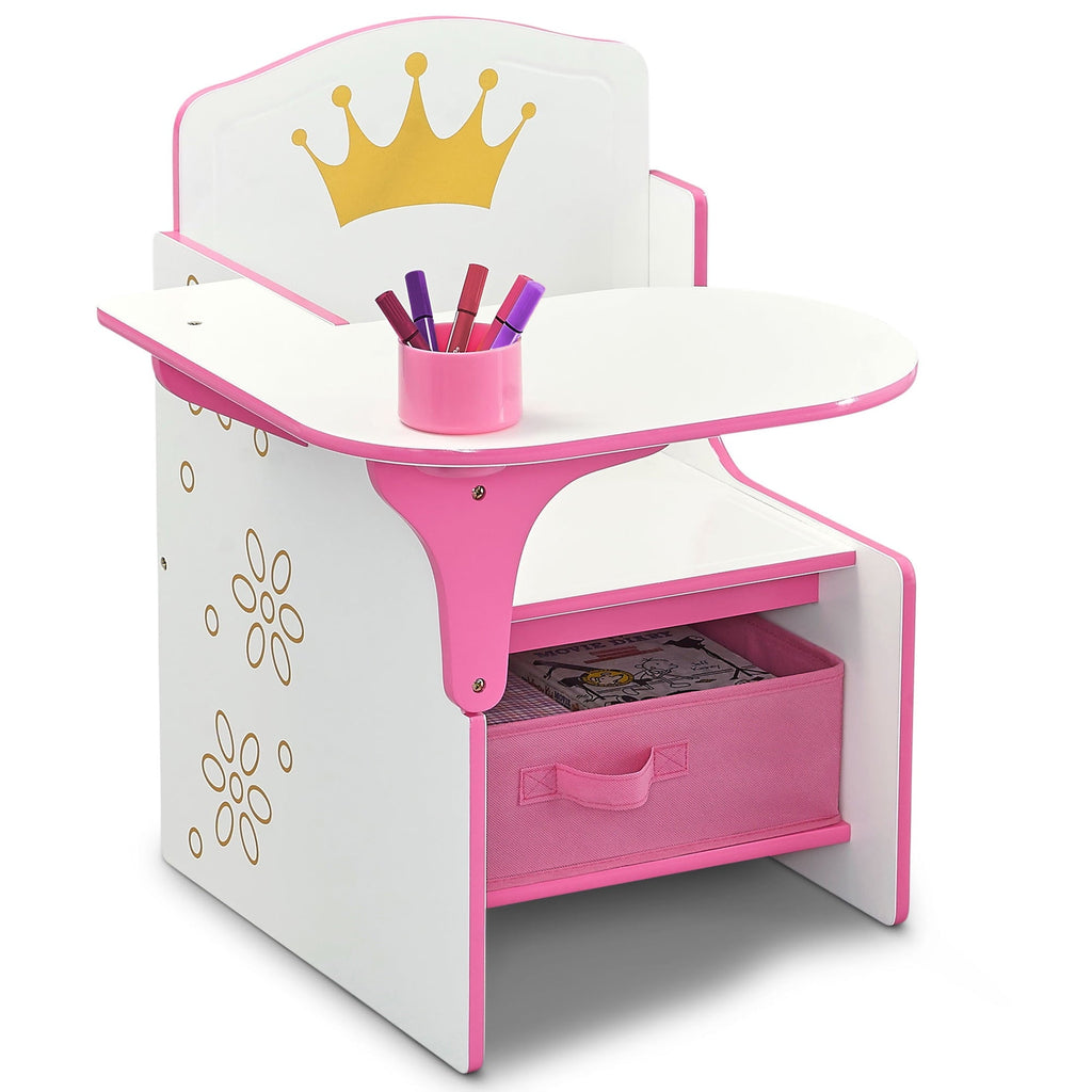 Delta Children Princess Crown Task Chair Desk with Storage Bin. Greenguard Gold Certified