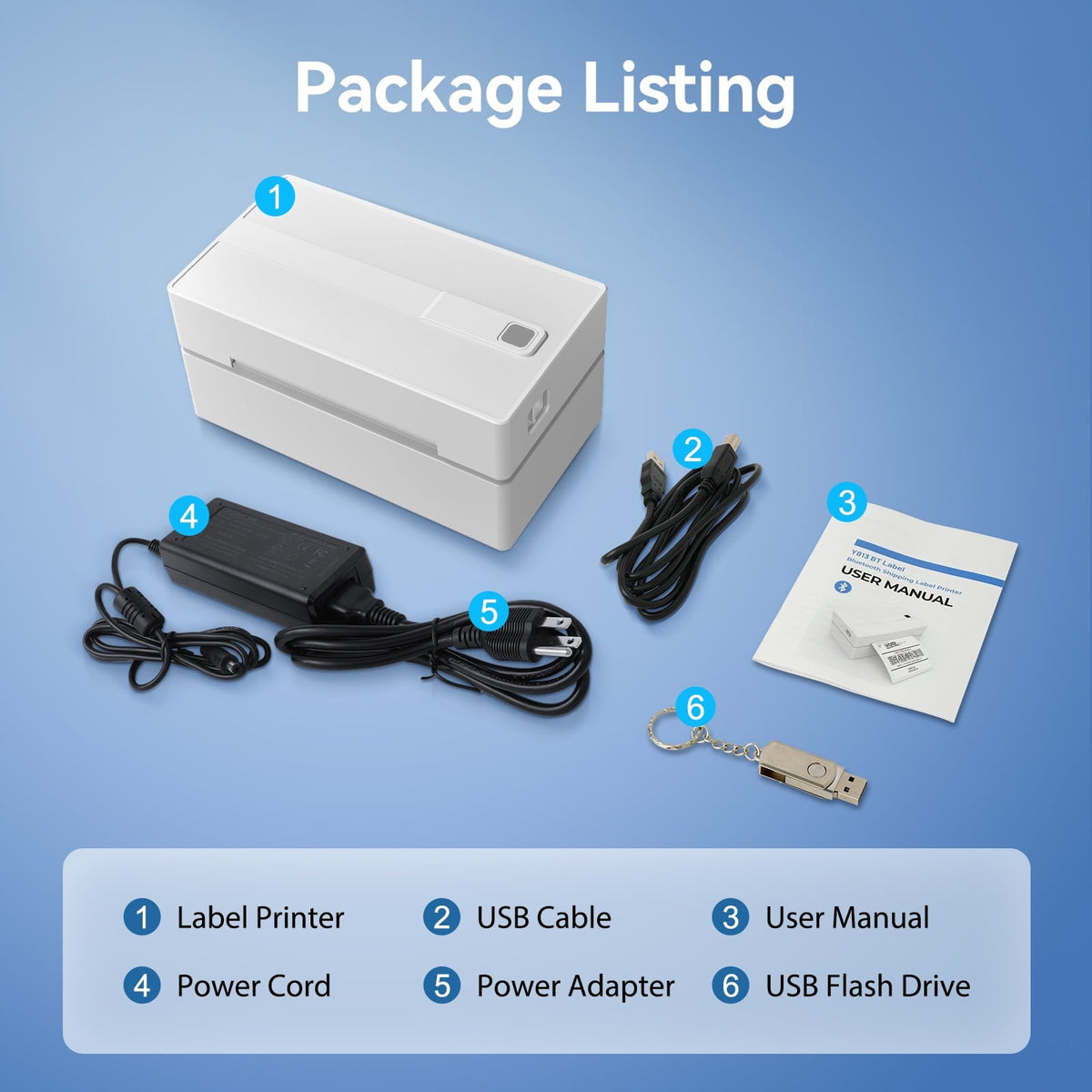 Label Printer. 4x6 Thermal Bluetooth Shipping Label Maker for Packages. Compatible with Windows iOS Android. Wireless Sticker Printing for Business and Home