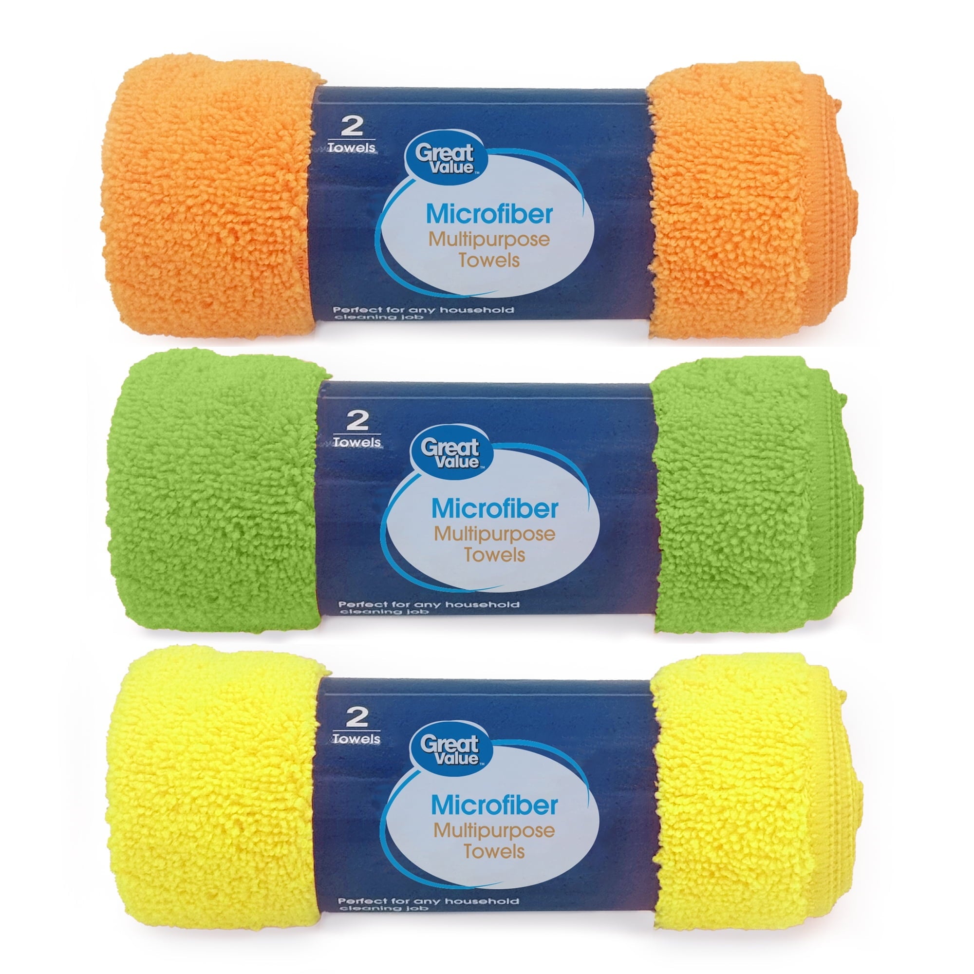 Great Value Multipurpose Microfiber Cleaning Cloth. 2 Count. Multicolor