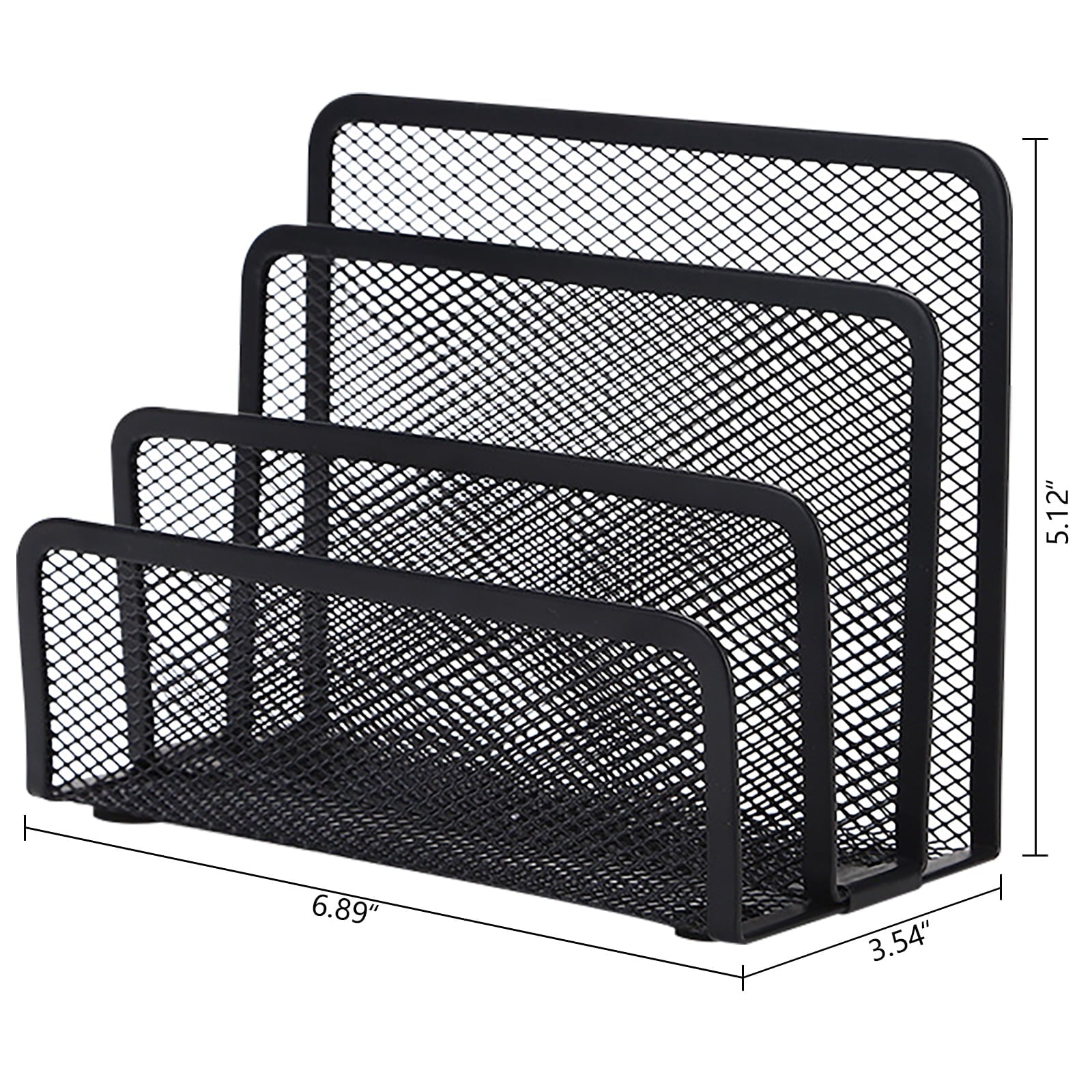 Metal Mesh Letter & File Holder / Mail Sorter. 2-Pack. Black