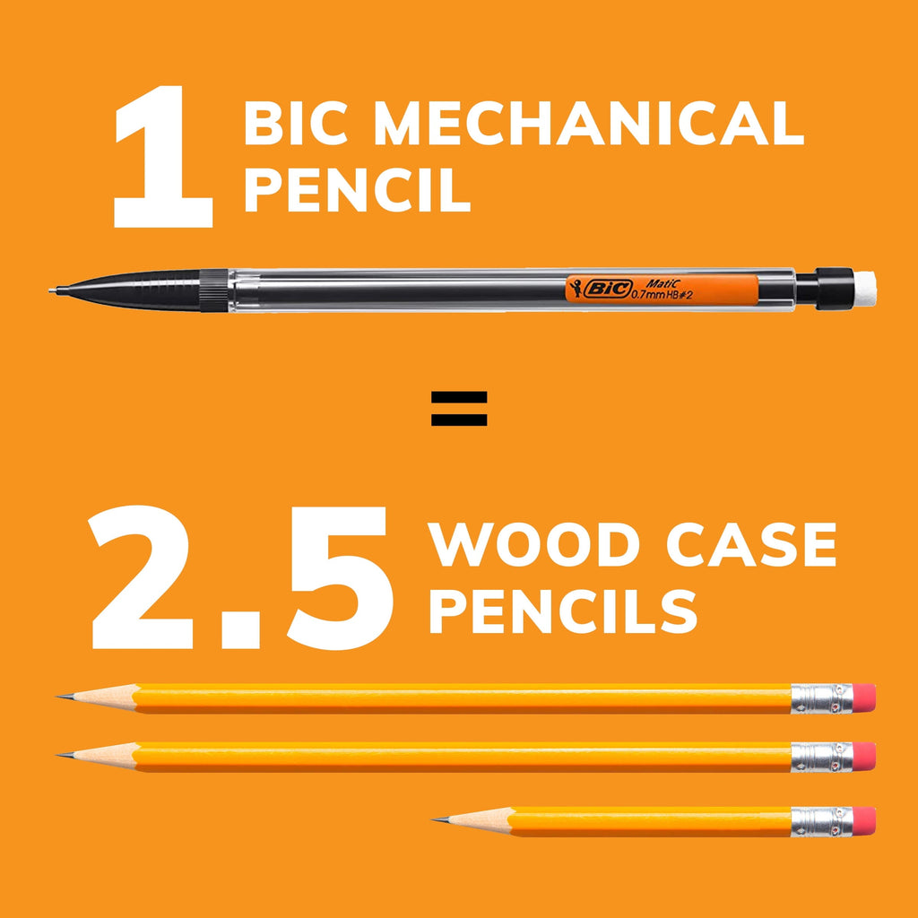 BIC Xtra Smooth Mechanical Pencils 0.7 mm Medium Point. 10 Count Pack