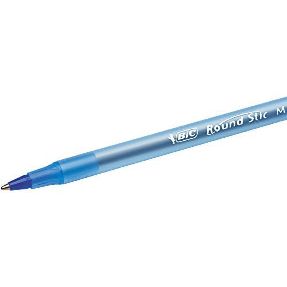 BIC Round Stic Xtra Life Ballpoint Pen. Medium Point (1.0mm). Blue. Flexible Round Barrel For Writing Comfort. 60-Count