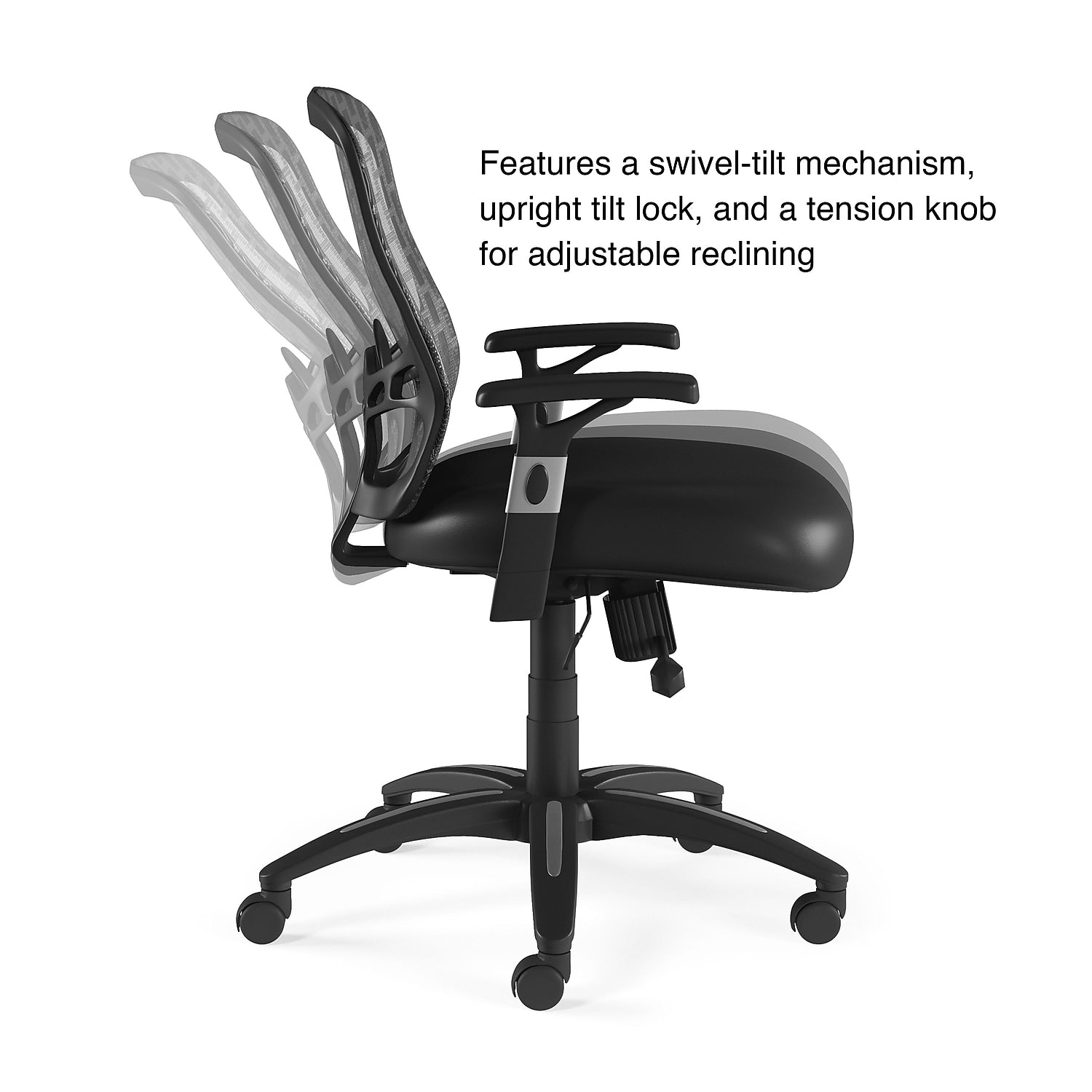 Staples Corvair Mesh Back Luxura Faux Leather Computer and Desk Chair Black 2/Pack 59455-CCVS