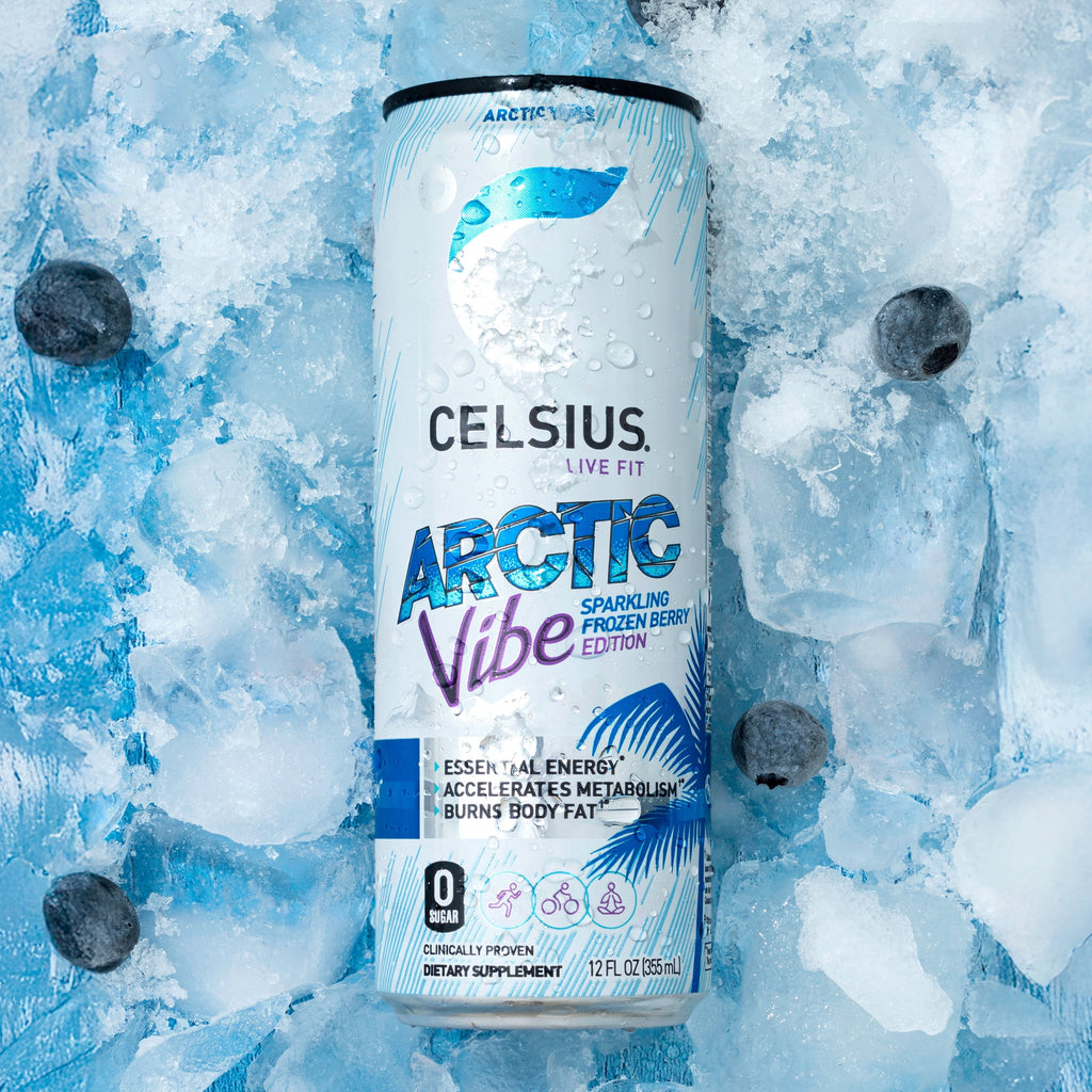 CELSIUS Sparkling Arctic Vibe. Functional Energy Drink 12 fl oz (Pack of 12)