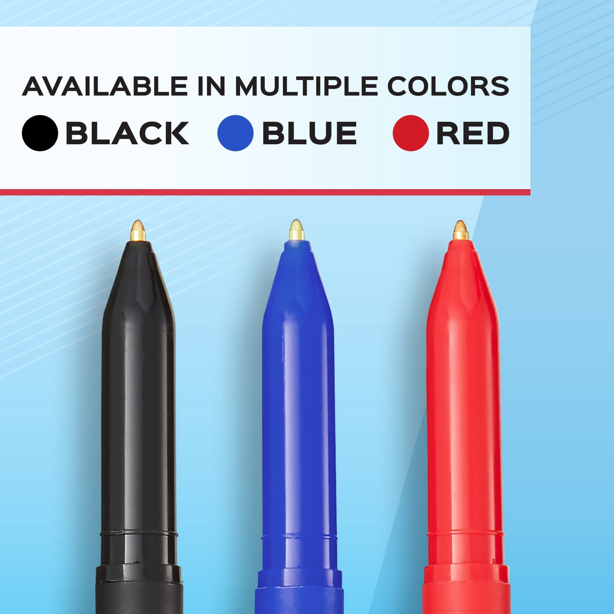 Paper Mate Ballpoint Pens. Write Bros. Blue Ink Pens. Medium Point (1.0mm). 60 Count