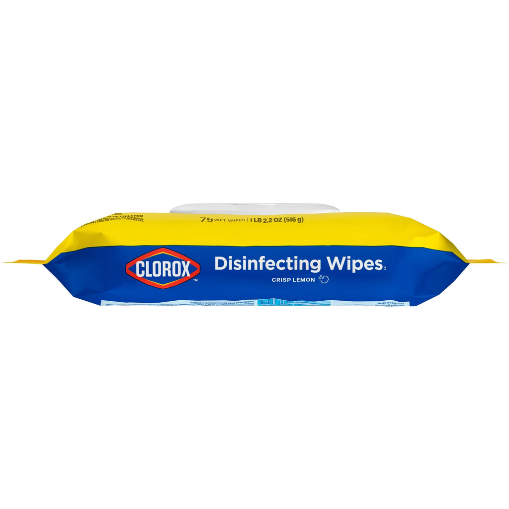 Clorox Disinfecting Cleaning Wipes Flex Pack. Bleach Free. Crisp Lemon. 75 Count