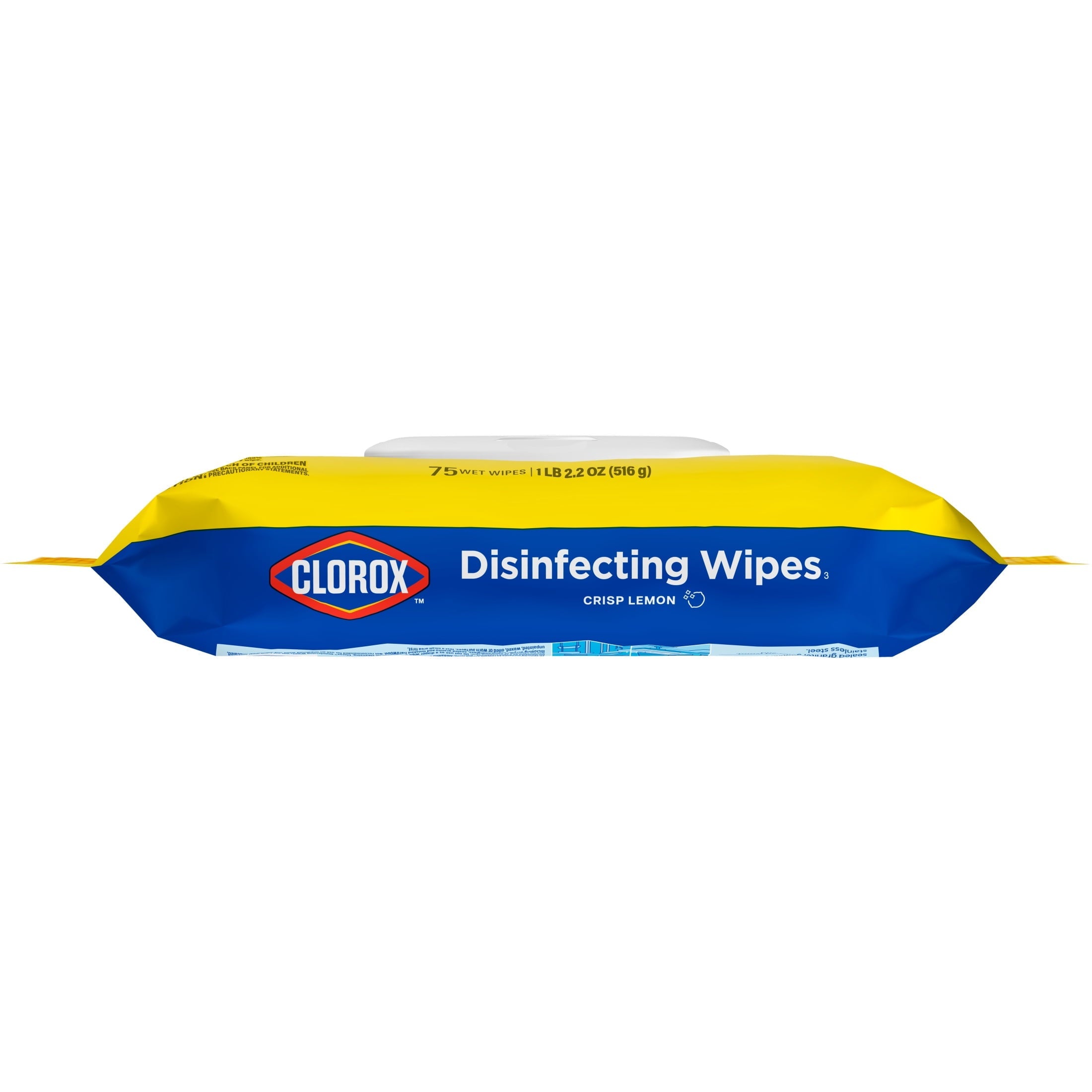 Clorox Disinfecting Cleaning Wipes Flex Pack. Bleach Free. Crisp Lemon. 75 Count