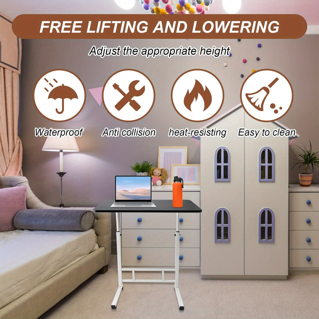 Study Computer Desk Home Office. Adjustable Height Laptop Writing Table. Bedside Table Lazy Sofa Table Minimalist Desk. End Table Sofa Side Table. Small Standing Desk with Wheels for Bedside Sofa