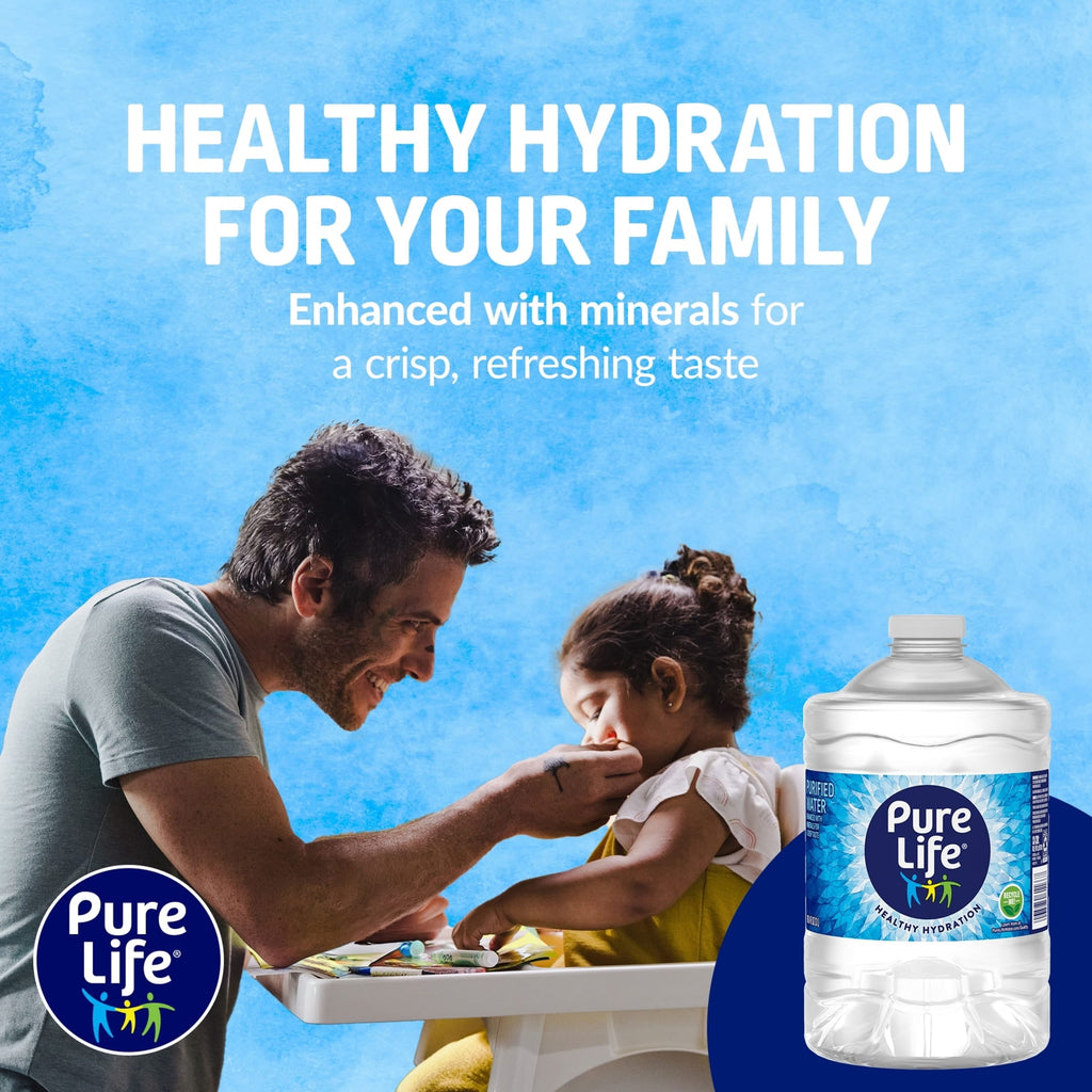 Pure Life Purified Water. 3 Liter. Single Plastic Jug
