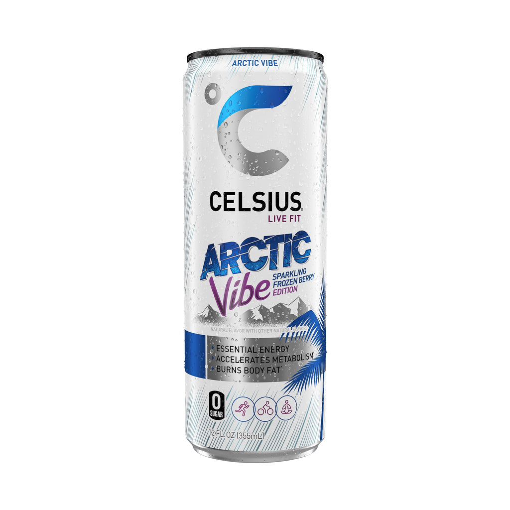 CELSIUS Sparkling Arctic Vibe. Functional Energy Drink 12 fl oz (Pack of 12)