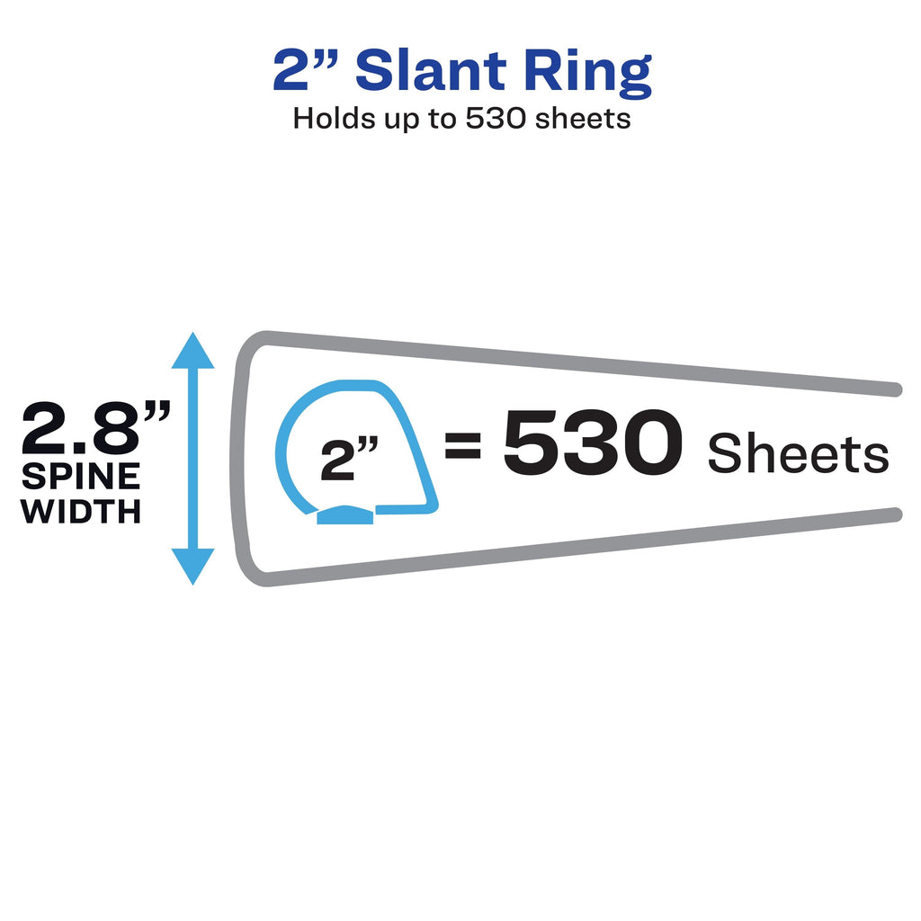 Avery Heavy Duty View Binder. 2. One Touch Slant Ring. White