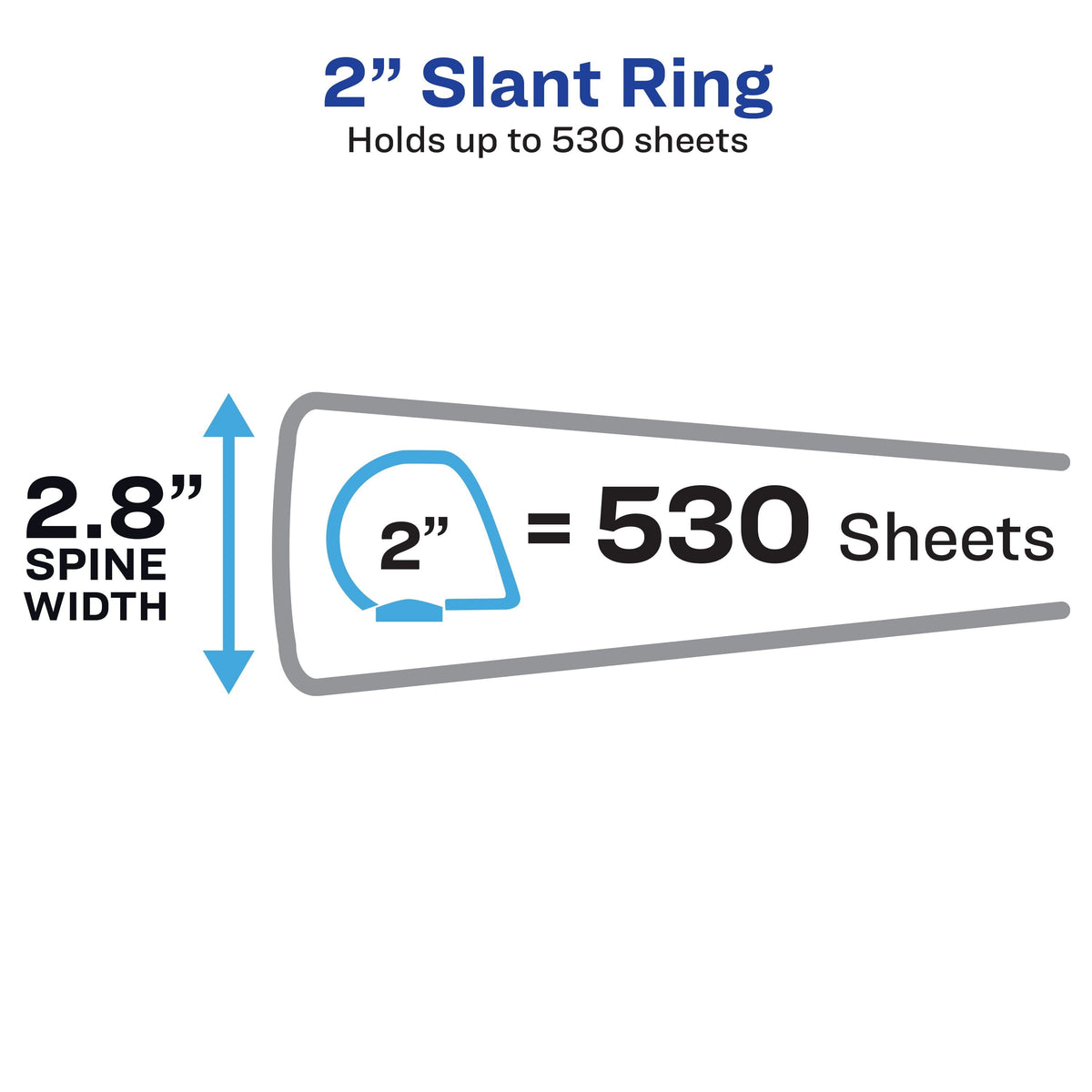 Avery Heavy Duty View Binder. 2. One Touch Slant Ring. White