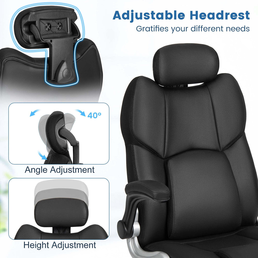 Costway Desk Chairs Executive Collection Adult Leathaire Relaxation and Comfort Desk Chair Type Items Included Black Set of 1