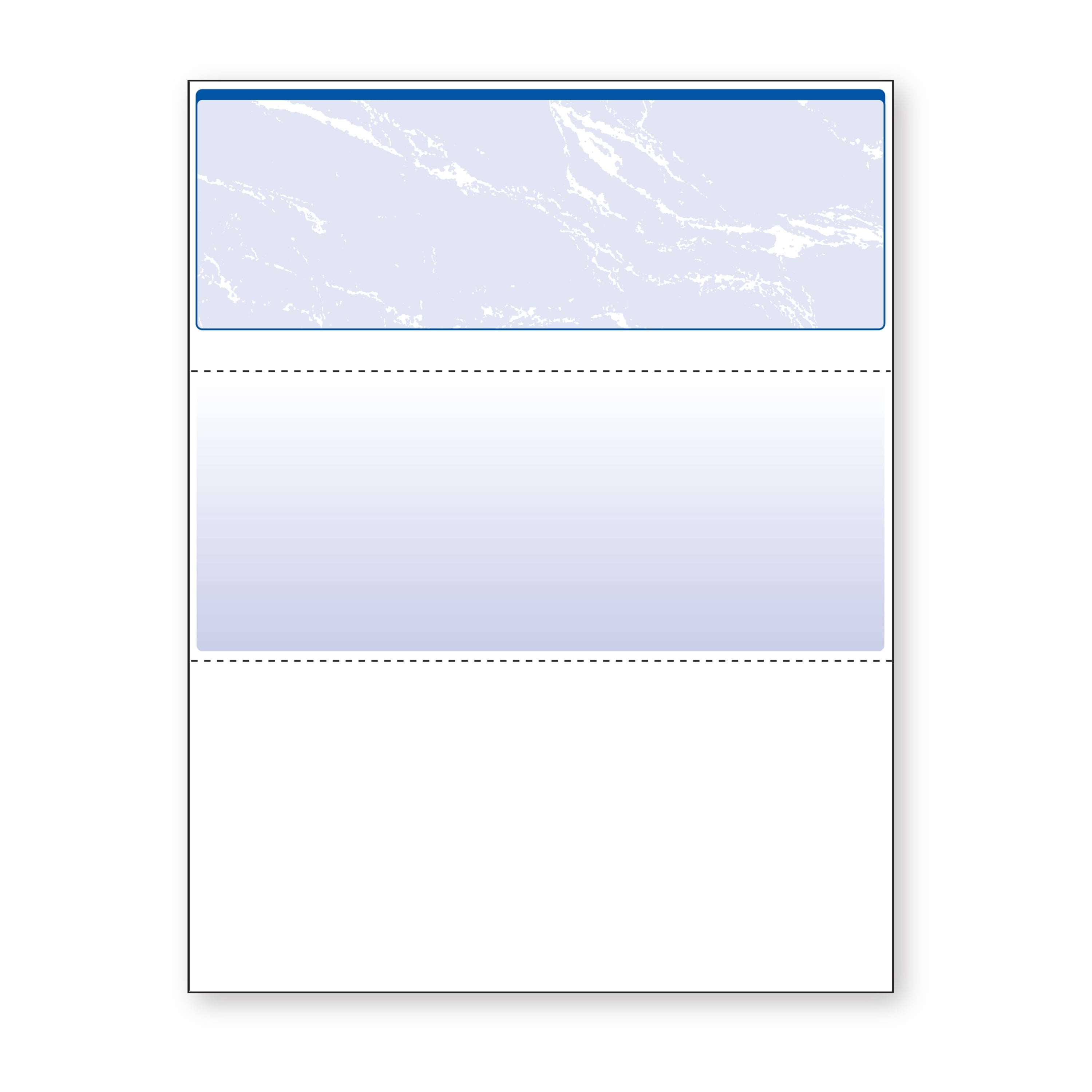 DocuGard Standard Marble Top Blue Security Checks. 8.5 x 11. 2500 Sheets (Carton 5x500)