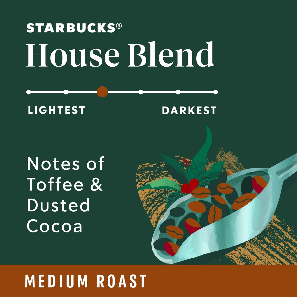 Starbucks House Blend Ground Coffee. Medium Roast. Hot or Iced Coffee. 12 oz