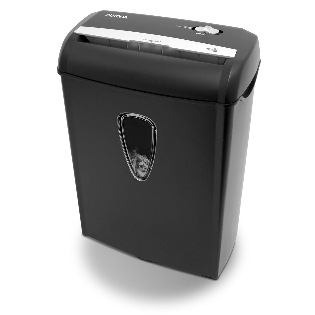 Aurora 8-Sheet Cross-Cut Paper Shredder. Black