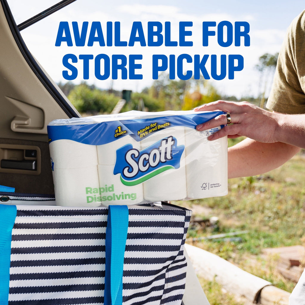 Scott Rapid-Dissolving Toilet Paper for RVs & Boats. 12 Double Rolls