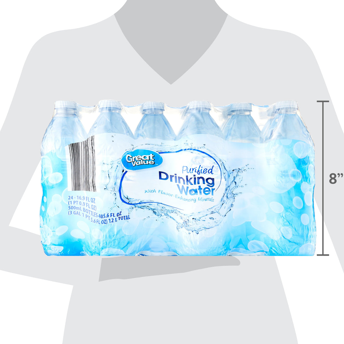 Great Value Purified Drinking Water. 16.9 fl oz. 24 Count