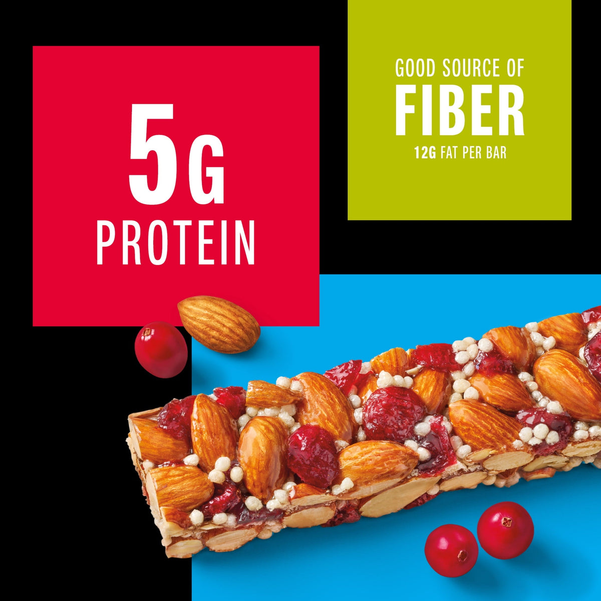 KIND Gluten Free Cranberry Almond Snack Bars. 1.4 oz. 6 Count. Cardboard Box