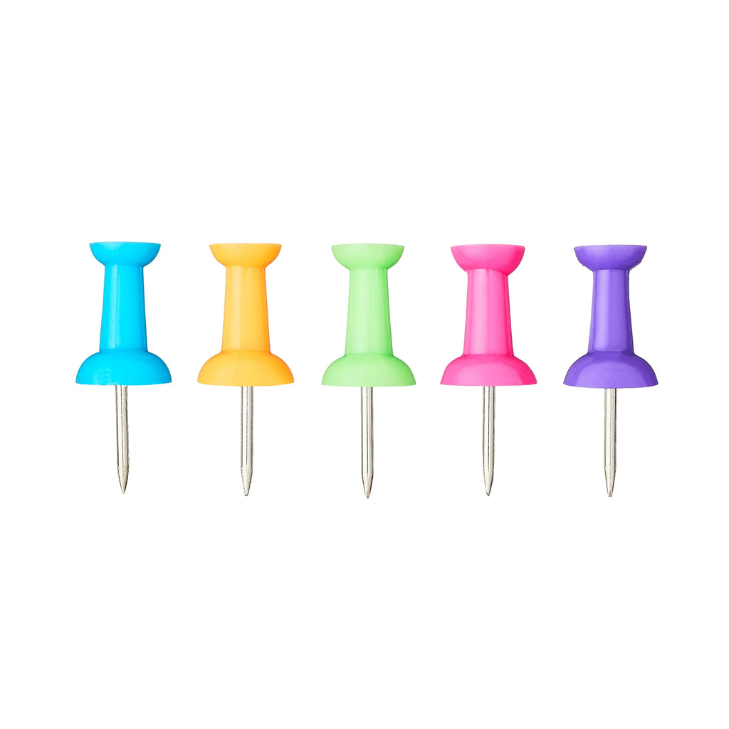 Pen+Gear Push Pins in Color Box. Colorful Plastic Head. Steel Point. 100 Count