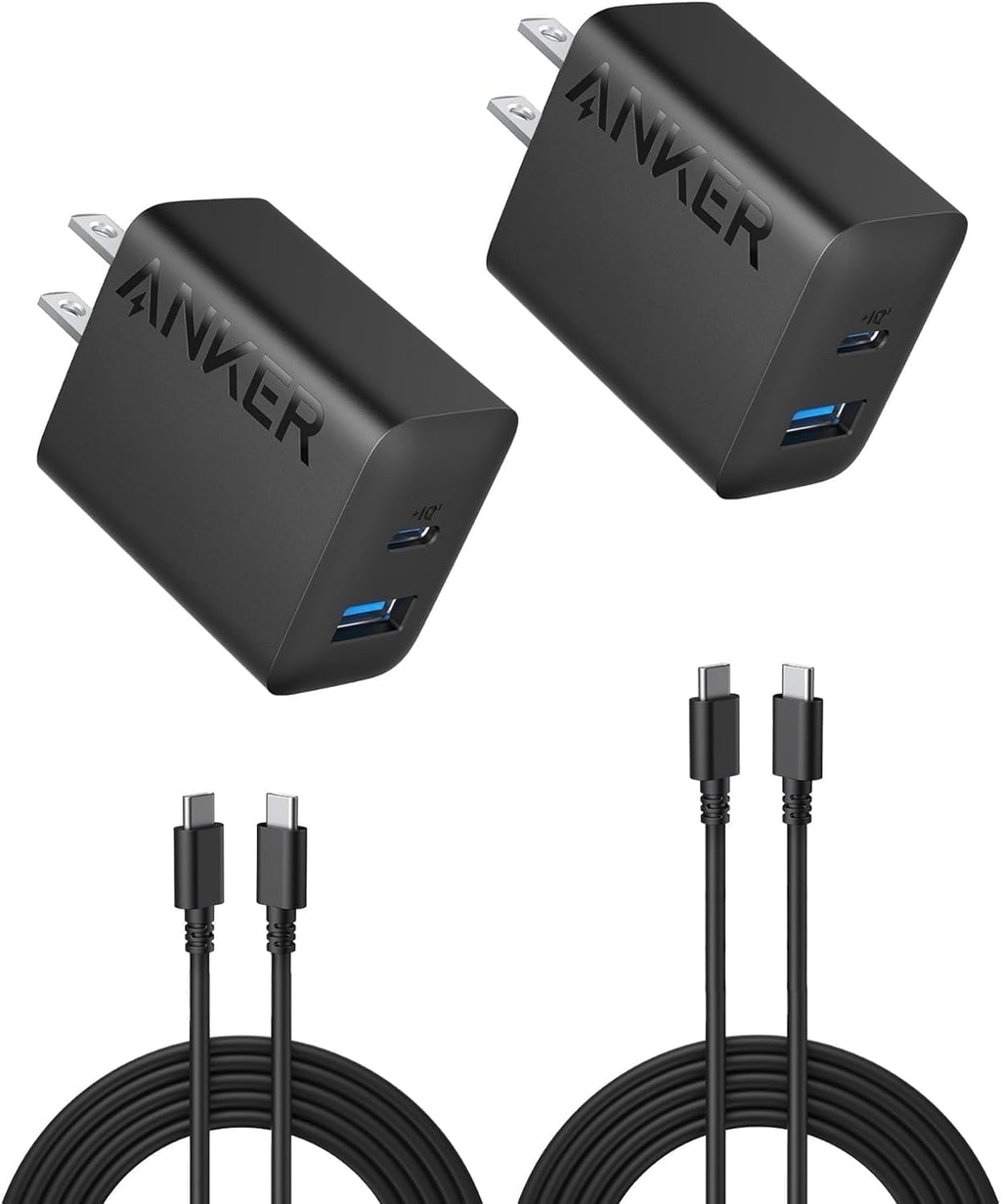Anker 20W Dual-Port USB-C Fast Wall Charger Block. 2-Pack