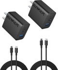 Anker 20W Dual-Port USB-C Fast Wall Charger Block. 2-Pack