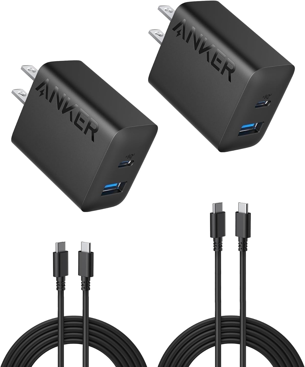 Anker 20W Dual-Port USB-C Fast Wall Charger Block. 2-Pack